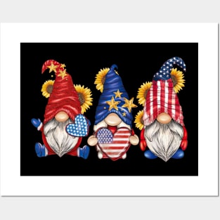 American Gnomies Happy July 4th Independence Day Posters and Art